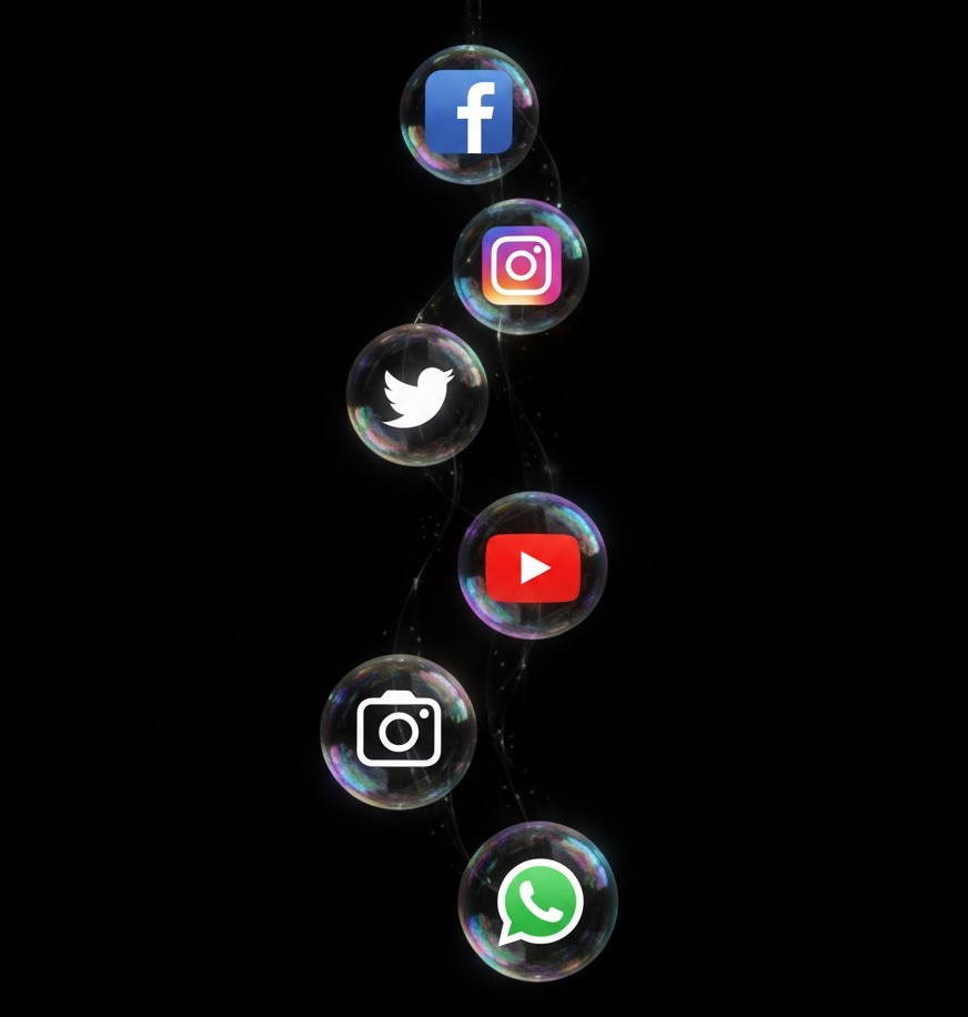 Social Media Logos im Hintergrund